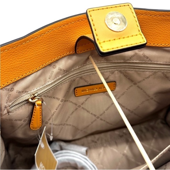 Michael Kors Medium Hamilton Leather Satchel Bag & Medium Bifold Wallet Cider - Picture 10 of 15